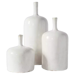 set of three white vases