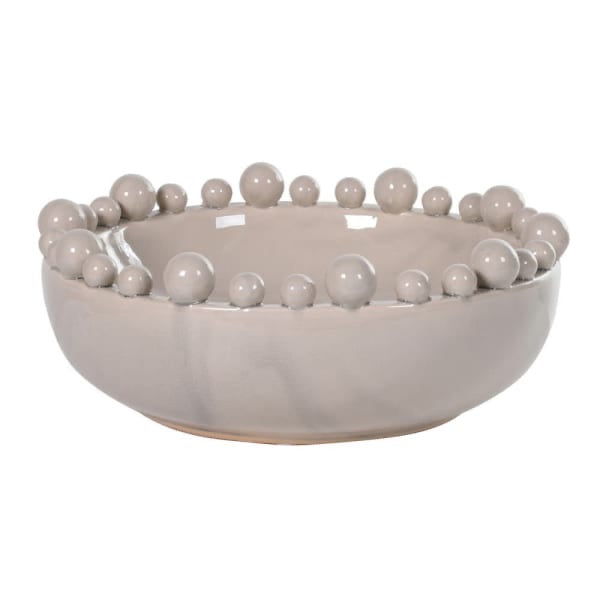 Beautiful ceramic bowl with balls around the rim.