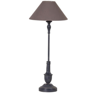Pembury black table lamp slim black base with linen shade