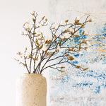 A beautiful stem of magnolia featuring bud detailing and blooming flowers.