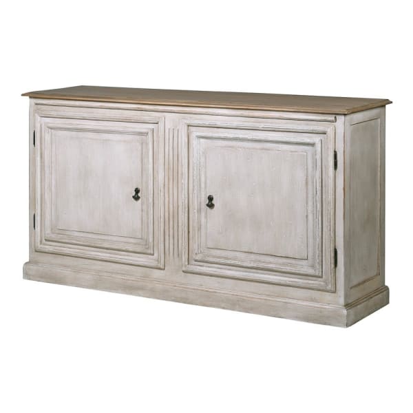 Add timeless charm and practical storage to your home with the Rebecca Sideboard, a beautifully crafted piece made from durable mahogany and plywood. Featuring a distressed finish and classic panel doors, this rustic cabinet blends effortlessly into farmhouse, cottage, and vintage-style interiors.

With its ample internal storage space hidden behind two elegantly designed doors, the Rebecca sideboard is perfect for organizing dining essentials, linens, or everyday clutter. The solid mahogany top provides a 