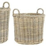 lined wicker basket