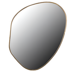 Asymmetrical mirror with gold rim