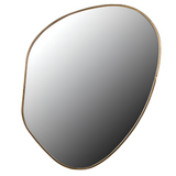 Asymmetrical mirror with gold rim