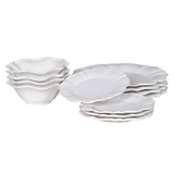 Scalloped Dinner Service | White | Set of 12