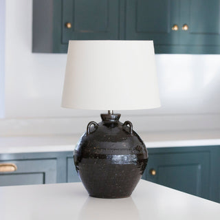 Siena ceramic jug table lamp in dark brown glaze