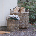 lined wicker basket