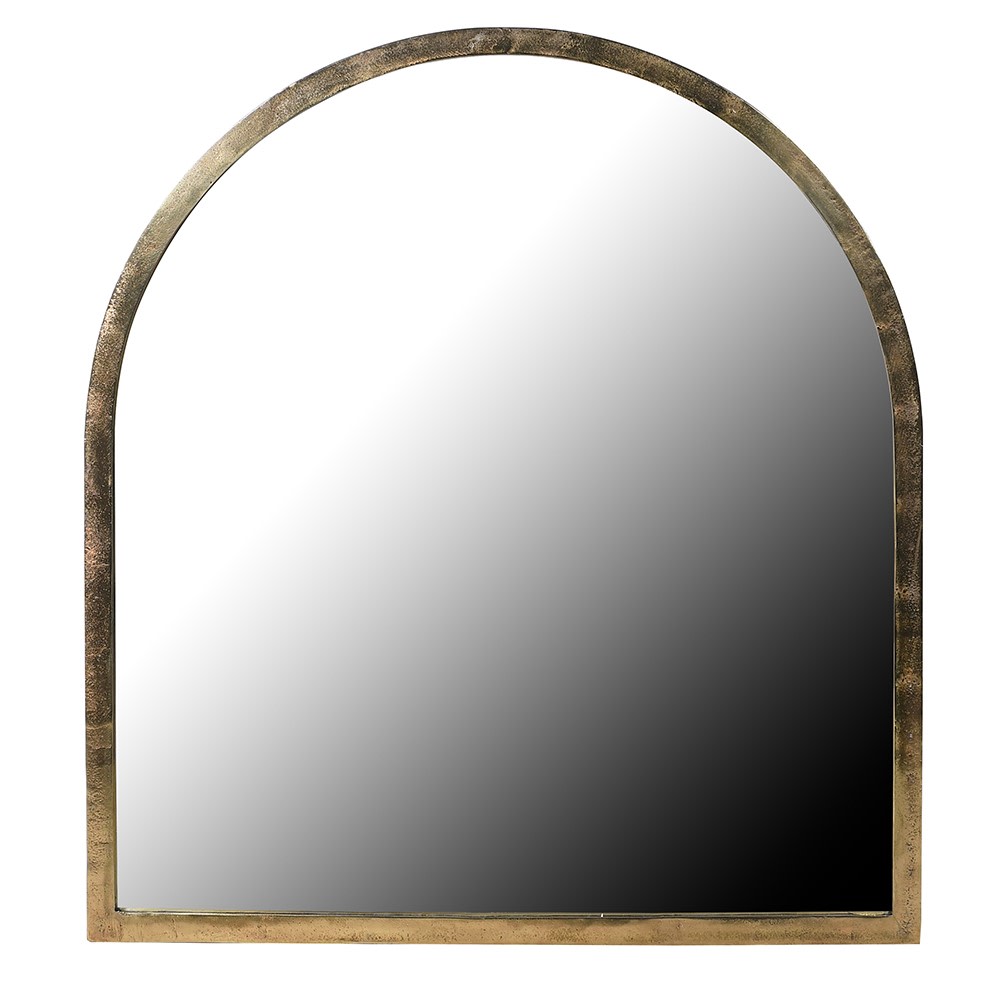 A stunningly crafted brass-framed arched top mirror.