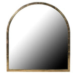 A stunningly crafted brass-framed arched top mirror.