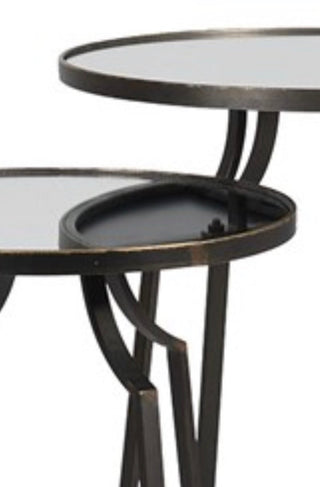 Charles Ted Manhattan Modern Industrial Nesting Side Tables – Set of 2 Black Metal Accent Tables - CharlesTed Home