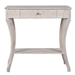 Charles Ted Orla Curved Leg Mango Wood Side Table – Whitewashed Finish - CharlesTed Home