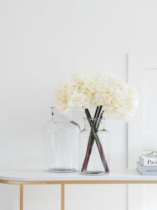 Charles Ted Winter White Faux Hydrangea Stem – Realistic Artificial Hydrangea Flower for Home Décor - CharlesTed Home
