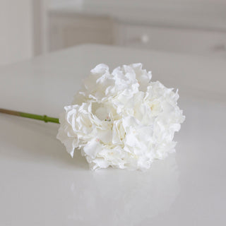 Charles Ted Winter White Faux Hydrangea Stem – Realistic Artificial Hydrangea Flower for Home Décor - CharlesTed Home