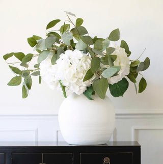 Charles Ted Winter White Faux Hydrangea Stem – Realistic Artificial Hydrangea Flower for Home Décor - CharlesTed Home