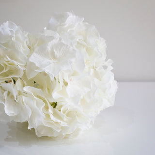 Charles Ted Winter White Faux Hydrangea Stem – Realistic Artificial Hydrangea Flower for Home Décor - CharlesTed Home