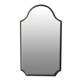 A beautiful frameless arched mirror.