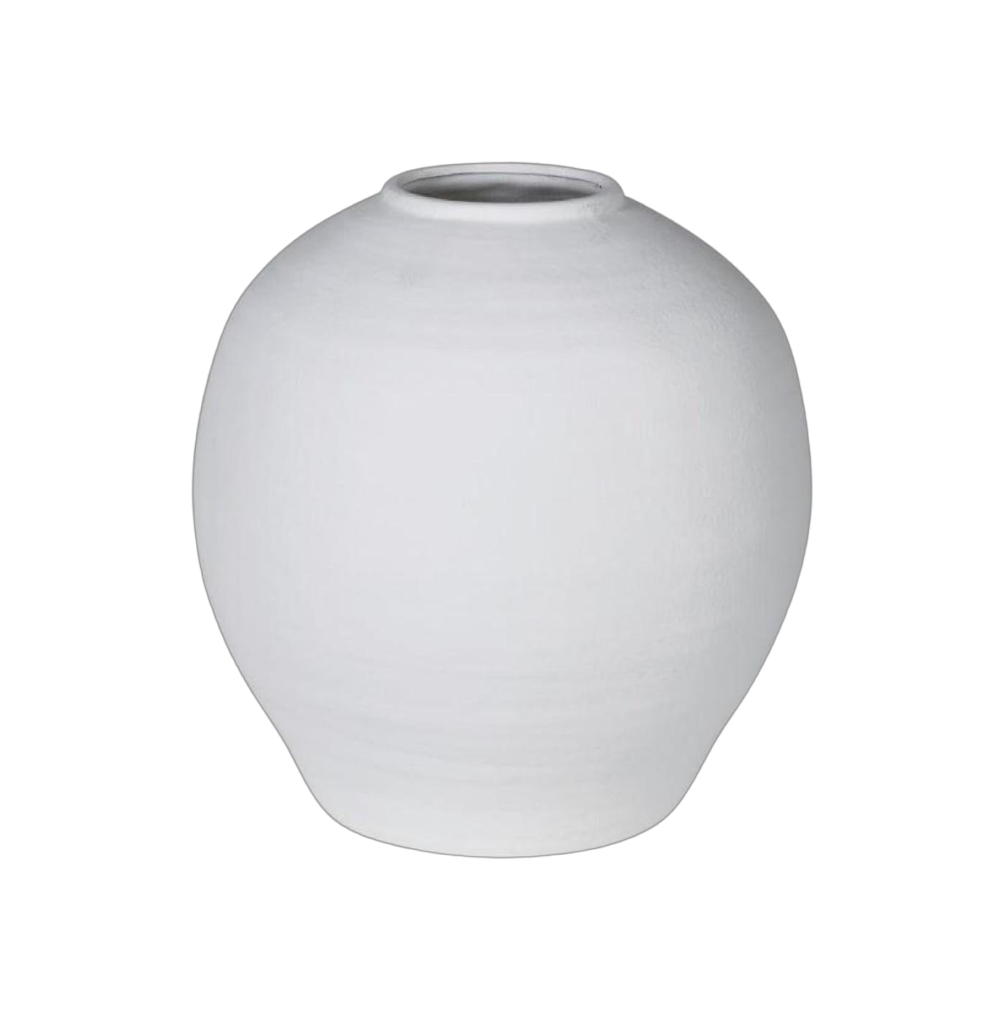 white ceramic flower vase