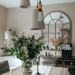 bronzed metal window mirror