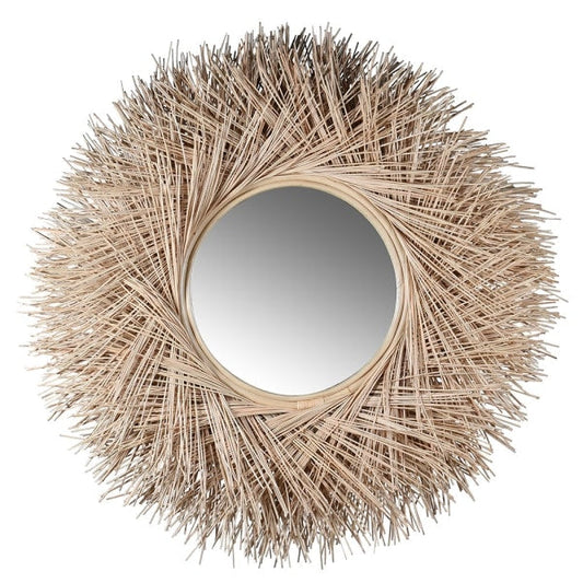 Round Rattan Woven Mirror